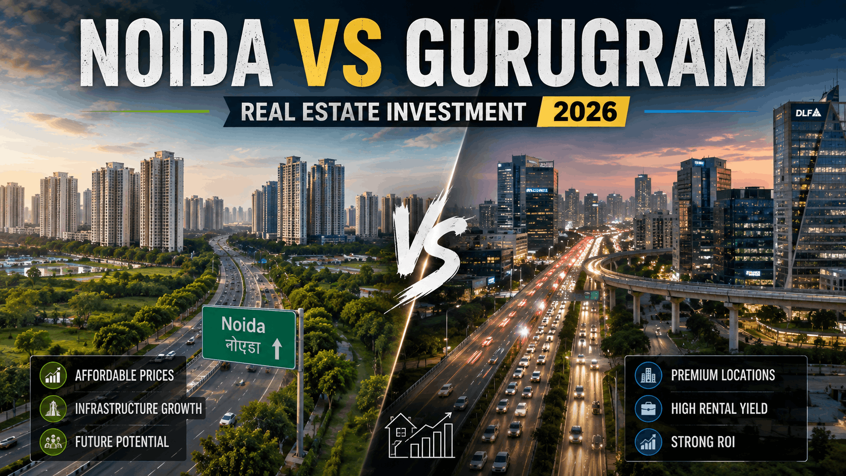 Noida vs Gurugram Real Estate Investment 2026: An Institutional Analyst’s Guide